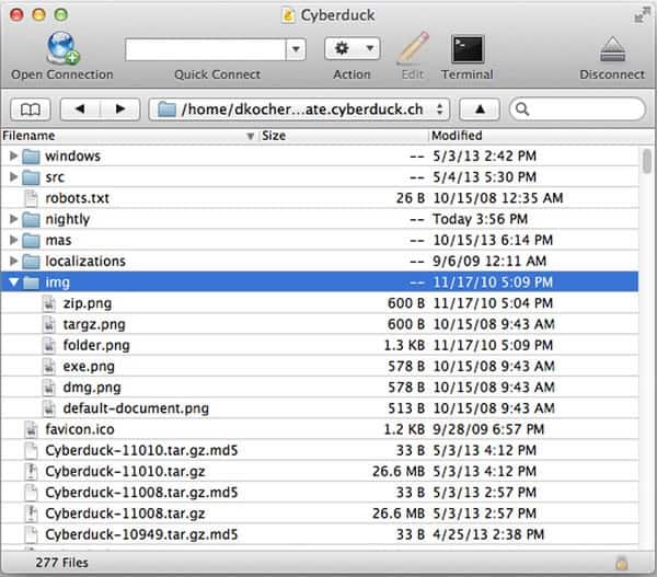 Cyberduck FTP Program Screenshot