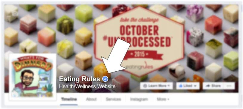 Facebook page verification checkmark