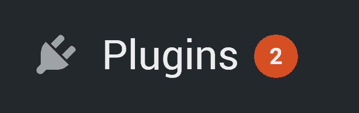 Enlarged view of the Plugins updates notification icon