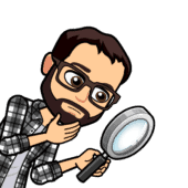 Cartoon of Andrew holding a magnifying glass