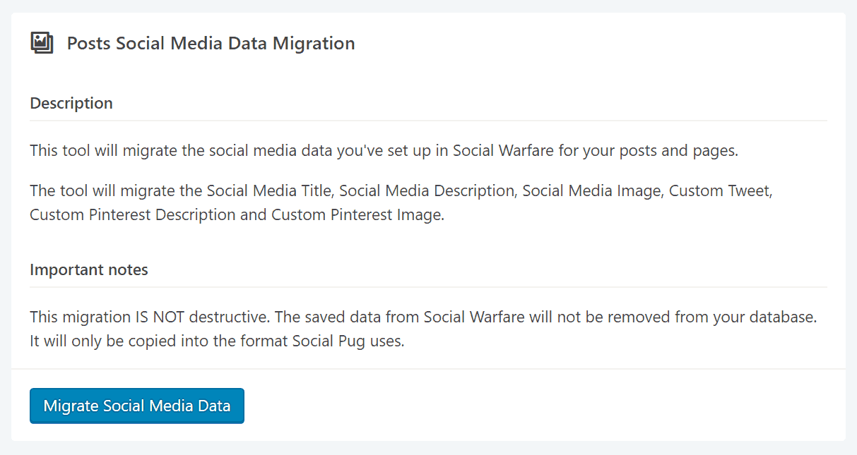 Social Pug Migrate Social Media Data