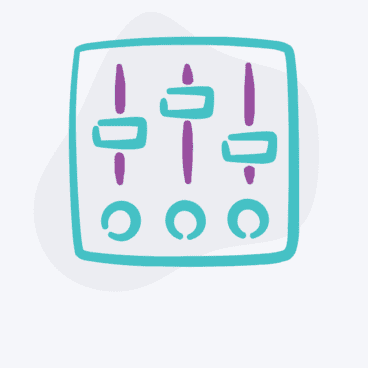 an icon of toggles, switches, and dials