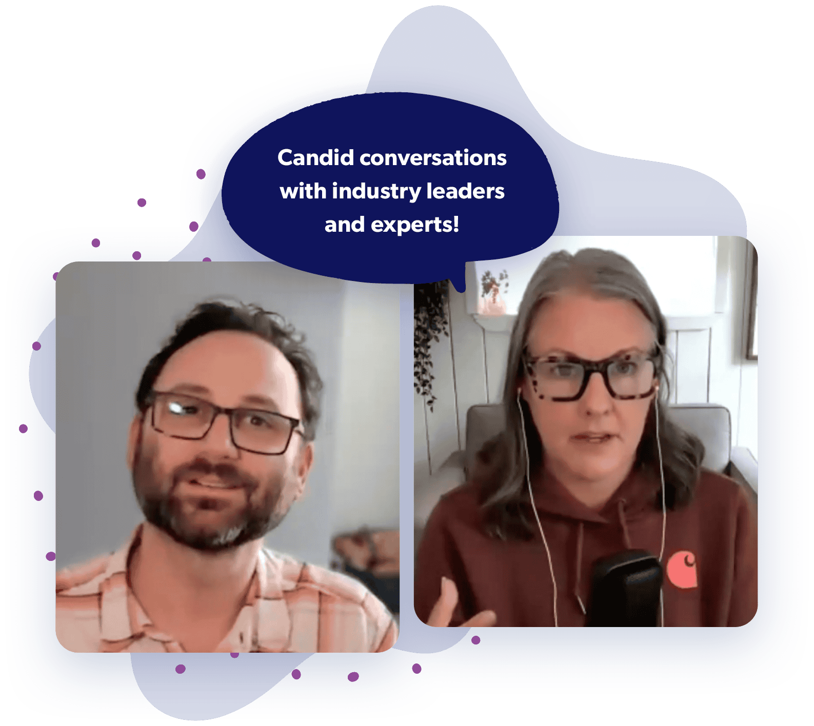 Image of NerdPress founder Andrew Wilder and Kate Ahl discussing Pinterest changes.