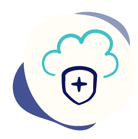 Icon of a cloud with a shield